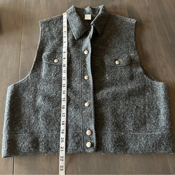 Vintage Land’s End Gray Wool Button Down Vest - Picture 7 of 8